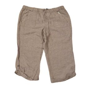 New York and Company Capri pants cotton and linen blend elastic waist